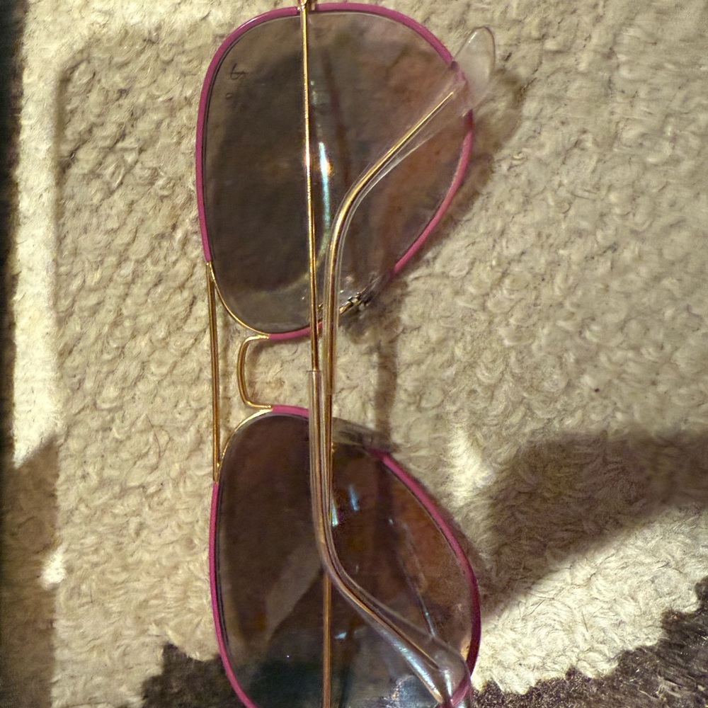 Ray-Ban Pink and Gold Aviator Sunglasses - Picture 2 of 3